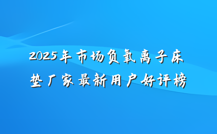2025年市场负氧离子床垫厂家最新用户好评榜