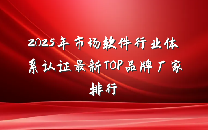 2025年市场软件行业体系认证最新TOP品牌厂家排行