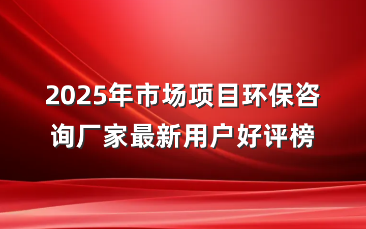 2025年市场项目环保咨询厂家最新用户好评榜