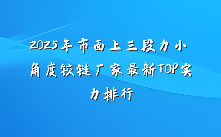 2025年市面上三段力小角度铰链厂家最新TOP实力排行