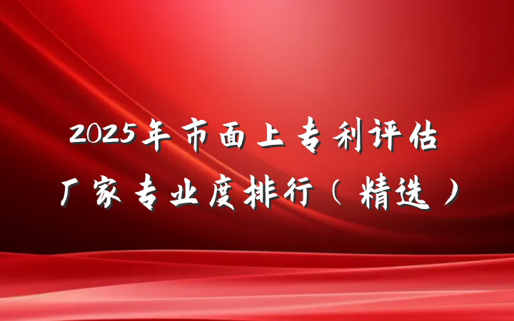 2025年市面上专利评估厂家专业度排行（精选）
