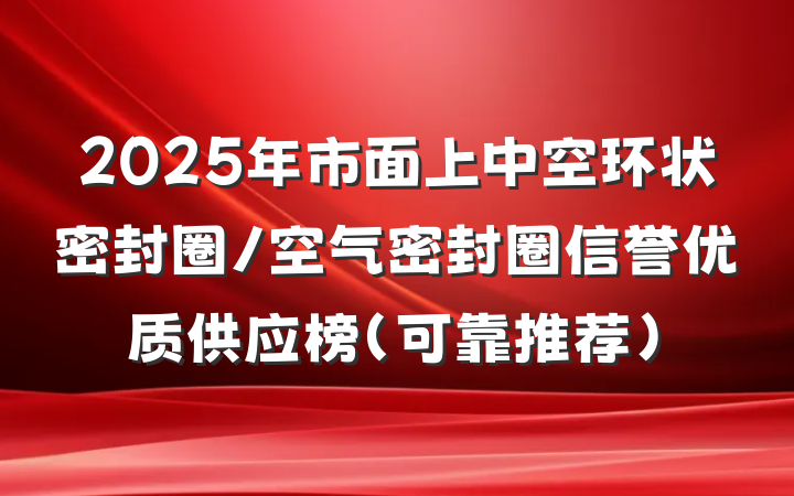 2025年市面上中空环状密封圈/空气密封圈信誉优质供应榜（可靠推荐）
