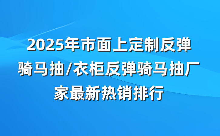 2025年市面上定制反弹骑马抽/衣柜反弹骑马抽厂家最新热销排行