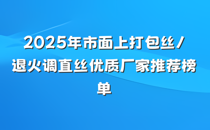 2025年市面上打包丝/退火调直丝优质厂家推荐榜单