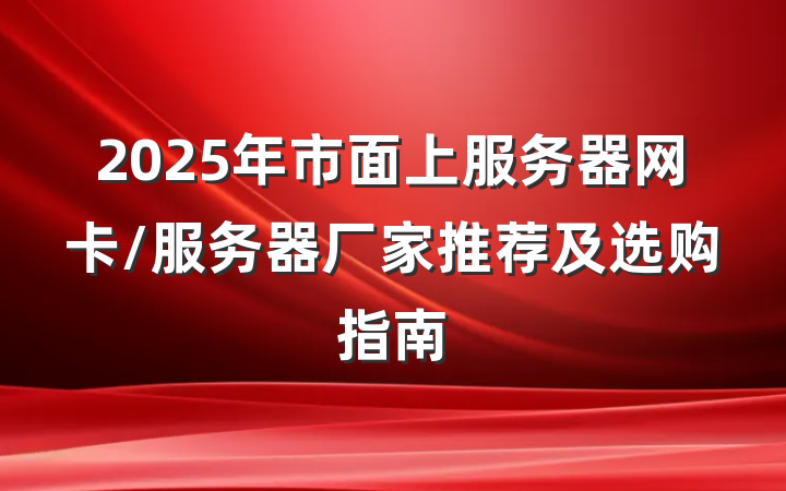 2025年市面上服务器网卡/服务器厂家推荐及选购指南