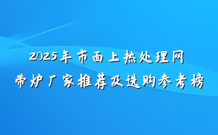 2025年市面上热处理网带炉厂家推荐及选购参考榜