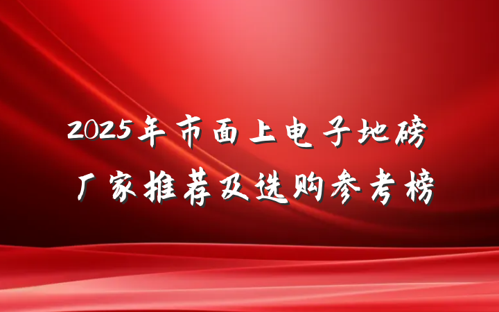 2025年市面上电子地磅厂家推荐及选购参考榜