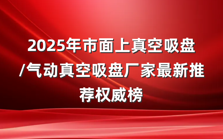 2025年市面上真空吸盘/气动真空吸盘厂家最新推荐权威榜