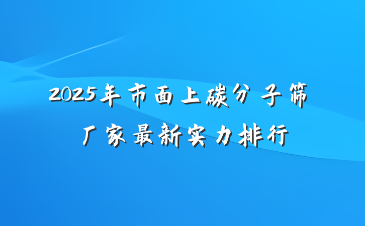 2025年市面上碳分子筛厂家最新实力排行
