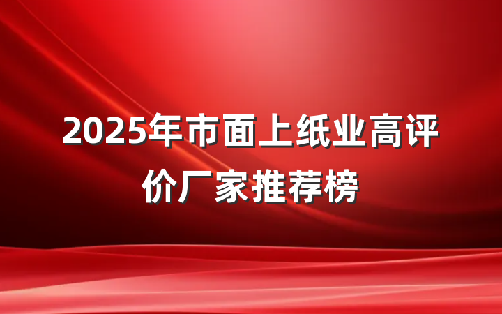 2025年市面上纸业高评价厂家推荐榜