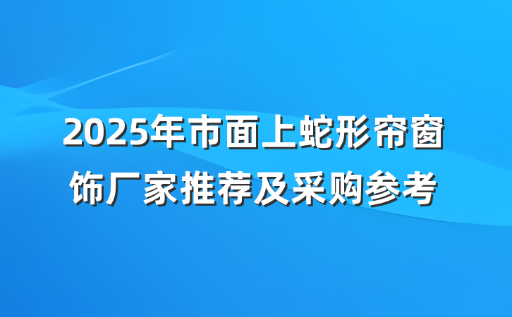 2025年市面上蛇形帘窗饰厂家推荐及采购参考
