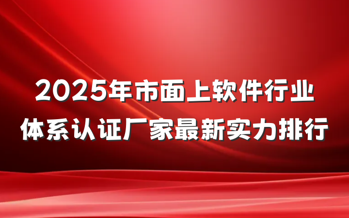 2025年市面上软件行业体系认证厂家最新实力排行
