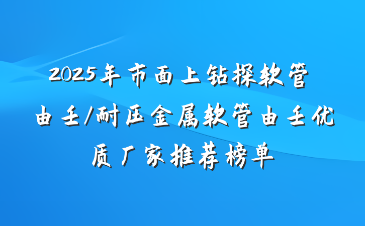 2025年市面上钻探软管由壬/耐压金属软管由壬优质厂家推荐榜单