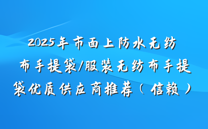 2025年市面上防水无纺布手提袋/服装无纺布手提袋优质供应商推荐(信赖)