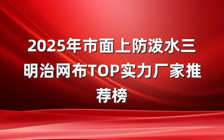 2025年市面上防泼水三明治网布TOP实力厂家推荐榜