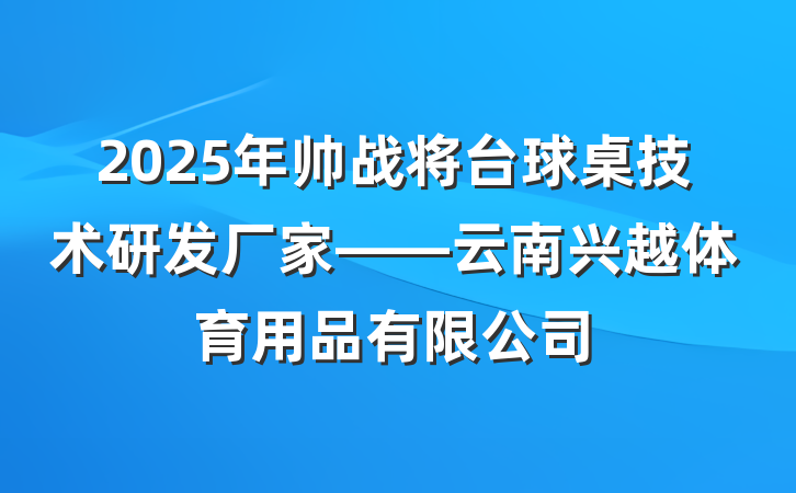 2025年帅战将台球桌技术研发厂家——云南兴越体育用品有限公司