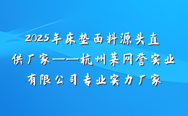 2025年床垫面料源头直供厂家——杭州莱网誉实业有限公司专业实力厂家