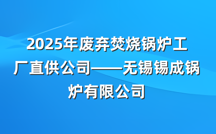 2025年废弃焚烧锅炉工厂直供公司——无锡锡成锅炉有限公司