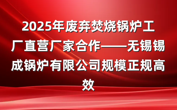 2025年废弃焚烧锅炉工厂直营厂家合作——无锡锡成锅炉有限公司规模正规高效