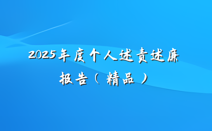 2025年度个人述责述廉报告（精品）