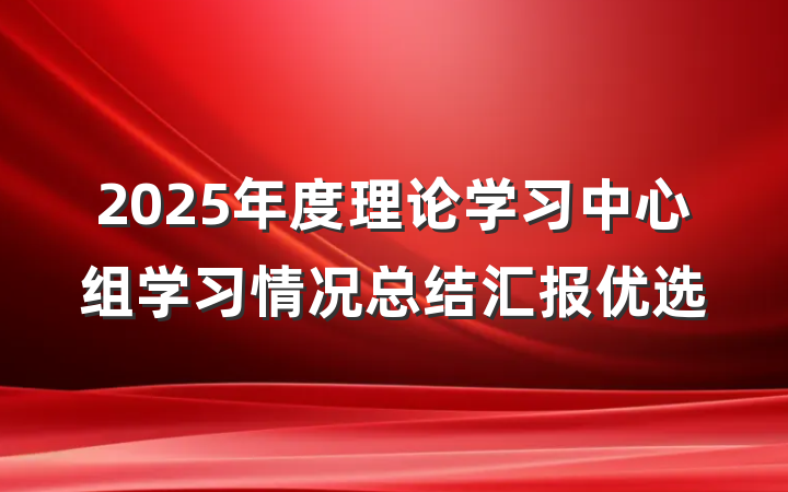 2025年度理论学习中心组学习情况总结汇报优选
