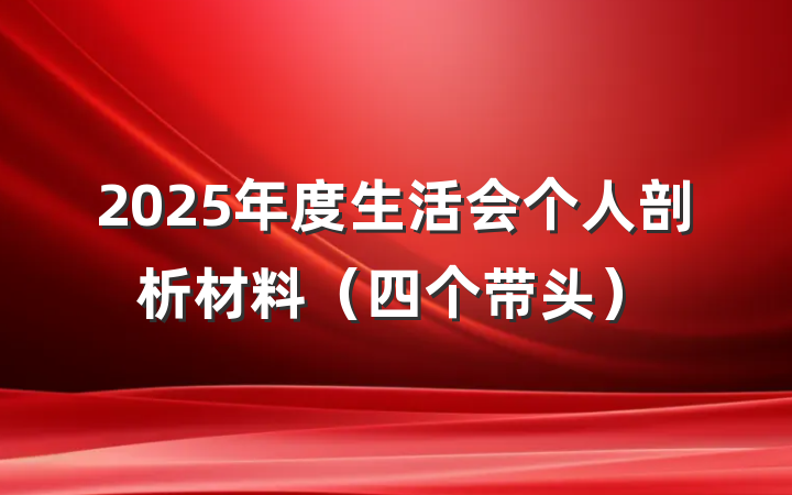 2025年度生活会个人剖析材料（四个带头）