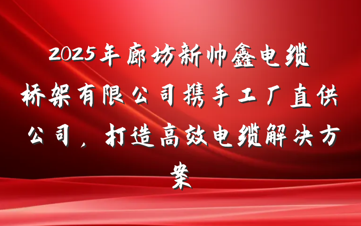 2025年廊坊新帅鑫电缆桥架有限公司携手工厂直供公司,打造高效电缆解决方案