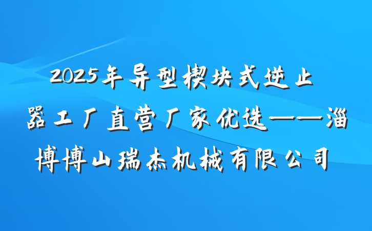 2025年异型楔块式逆止器工厂直营厂家优选——淄博博山瑞杰机械有限公司
