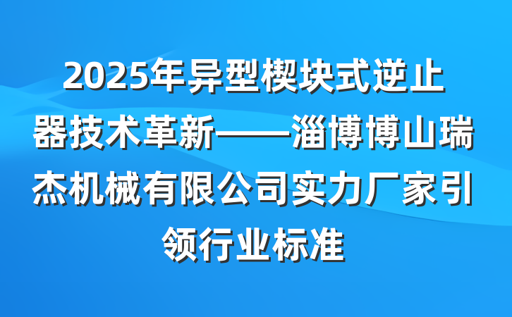 2025年异型楔块式逆止器技术革新——淄博博山瑞杰机械有限公司实力厂家引领行业标准