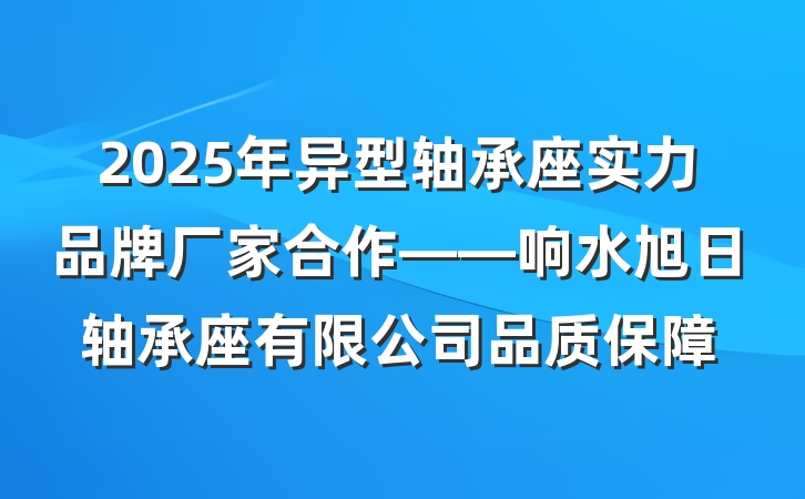 2025年异型轴承座实力品牌厂家合作——响水旭日轴承座有限公司品质保障