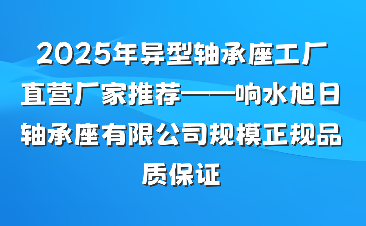 2025年异型轴承座工厂直营厂家推荐——响水旭日轴承座有限公司规模正规品质保证