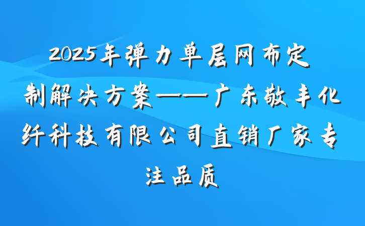 2025年弹力单层网布定制解决方案——广东敬丰化纤科技有限公司直销厂家专注品质