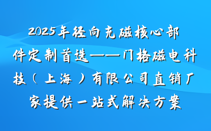 2025年径向充磁核心部件定制首选——门格磁电科技（上海）有限公司直销厂家提供一站式解决方案