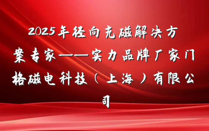 2025年径向充磁解决方案专家——实力品牌厂家门格磁电科技（上海）有限公司