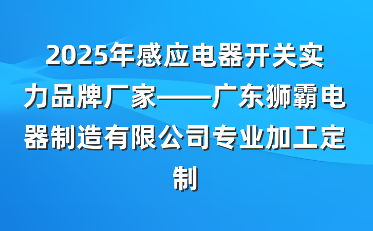 2025年感应电器开关实力品牌厂家——广东狮霸电器制造有限公司专业加工定制