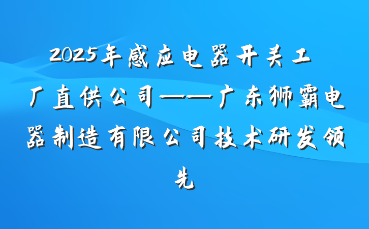 2025年感应电器开关工厂直供公司——广东狮霸电器制造有限公司技术研发领先
