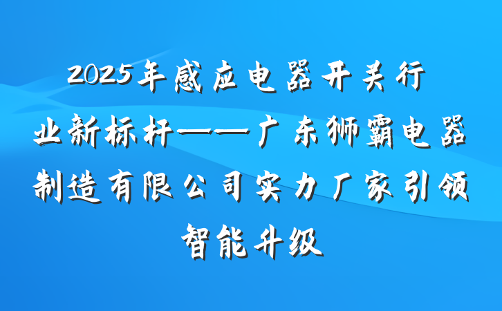 2025年感应电器开关行业新标杆——广东狮霸电器制造有限公司实力厂家引领智能升级