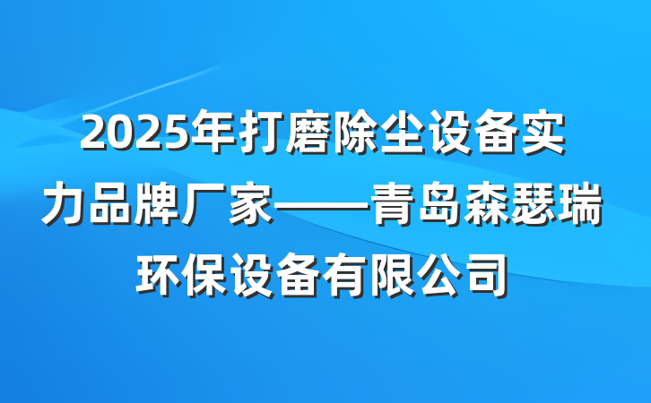 2025年打磨除尘设备实力品牌厂家——青岛森瑟瑞环保设备有限公司