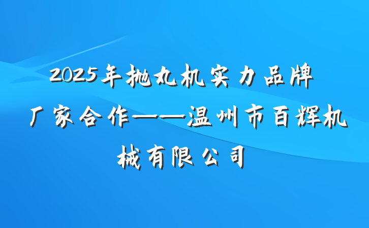 2025年抛丸机实力品牌厂家合作——温州市百辉机械有限公司