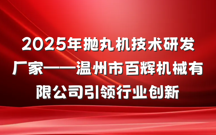2025年抛丸机技术研发厂家——温州市百辉机械有限公司引领行业创新
