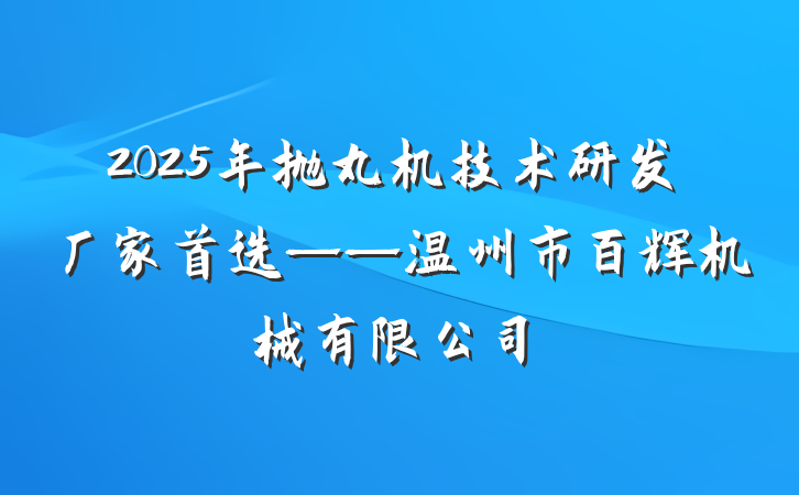 2025年抛丸机技术研发厂家首选——温州市百辉机械有限公司