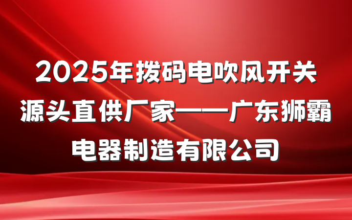 2025年拨码电吹风开关源头直供厂家——广东狮霸电器制造有限公司