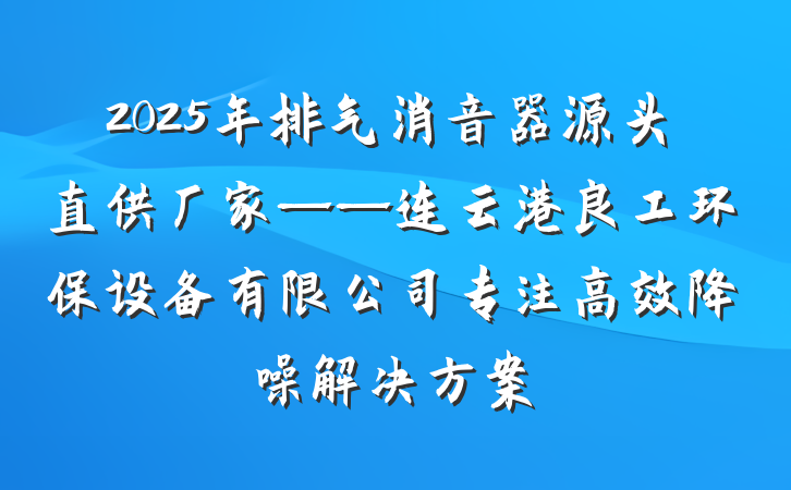 2025年排气消音器源头直供厂家——连云港良工环保设备有限公司专注高效降噪解决方案
