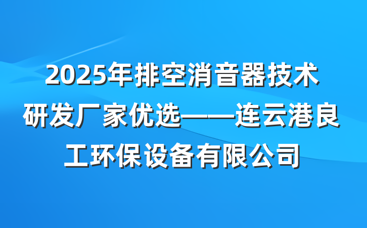 2025年排空消音器技术研发厂家优选——连云港良工环保设备有限公司
