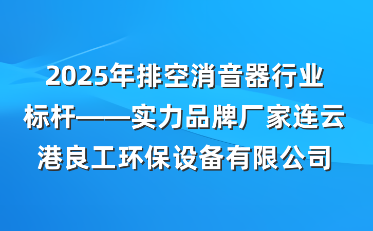 2025年排空消音器行业标杆——实力品牌厂家连云港良工环保设备有限公司