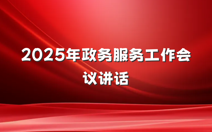 2025年政务服务工作会议讲话