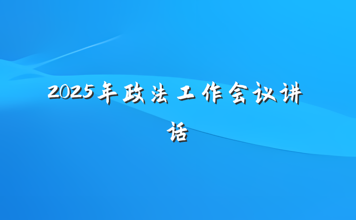 2025年政法工作会议讲话