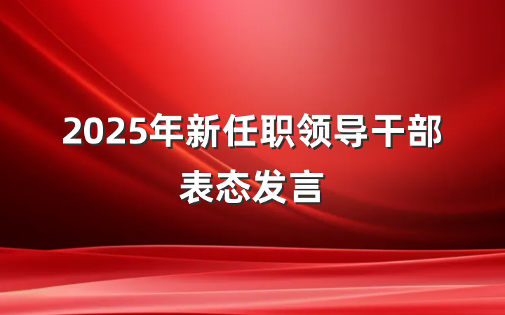 2025年新任职领导干部表态发言