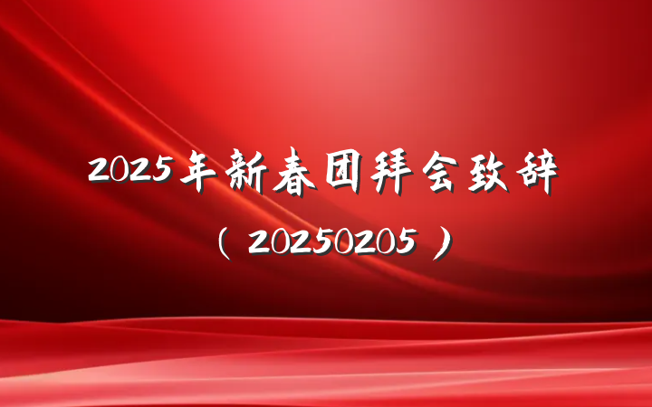 2025年新春团拜会致辞（20250205）