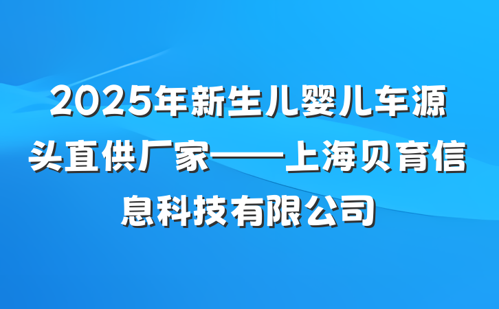 2025年新生儿婴儿车源头直供厂家——上海贝育信息科技有限公司